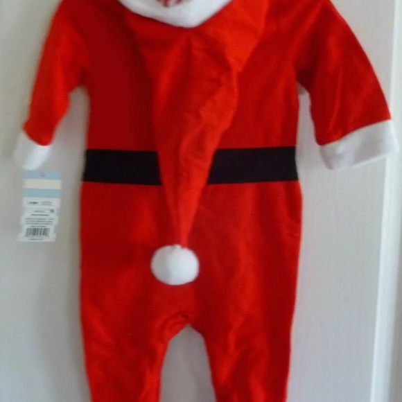 Cat & Jack Santa Claus One Piece Snap Closure, Red & White NEW - Picture 5 of 6